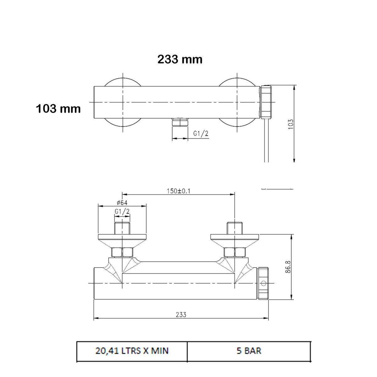 KLIPEN - Monomando lavamanos Trend Negro