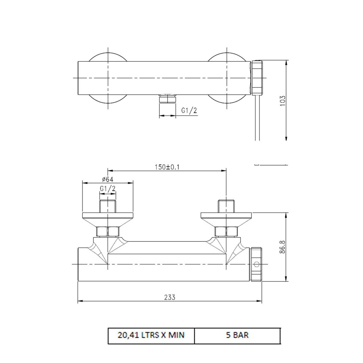 KLIPEN - Mezclador ducha Trend Negro