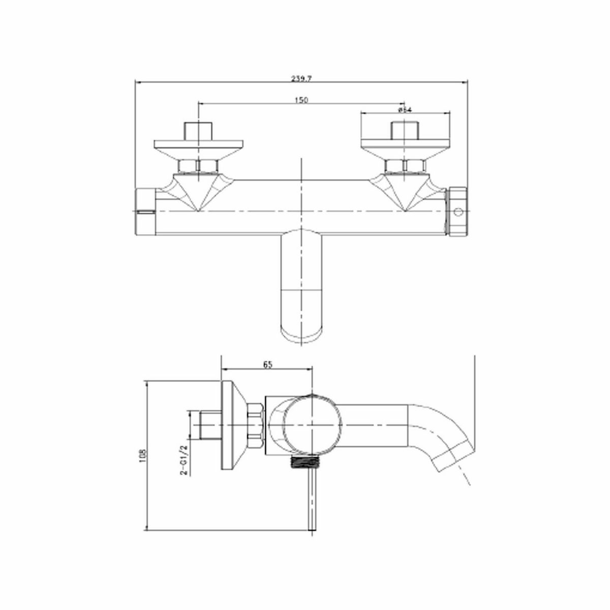 KLIPEN - Mezclador tina-ducha Trend Cromado