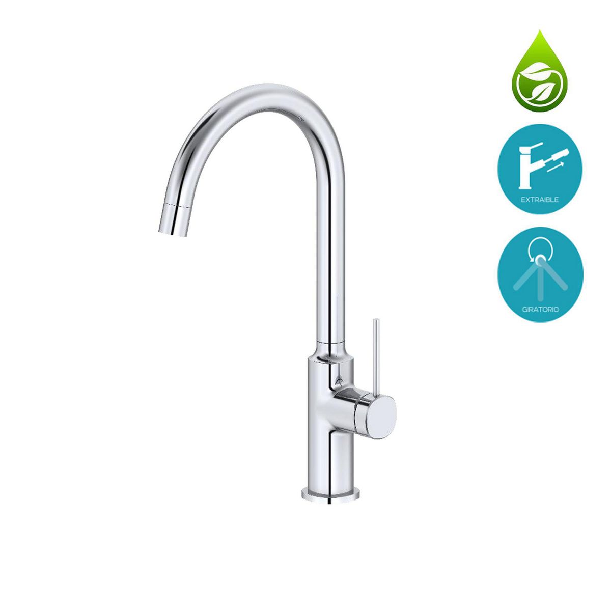 KLIPEN - Monomando lavaplatos Trend Cromado