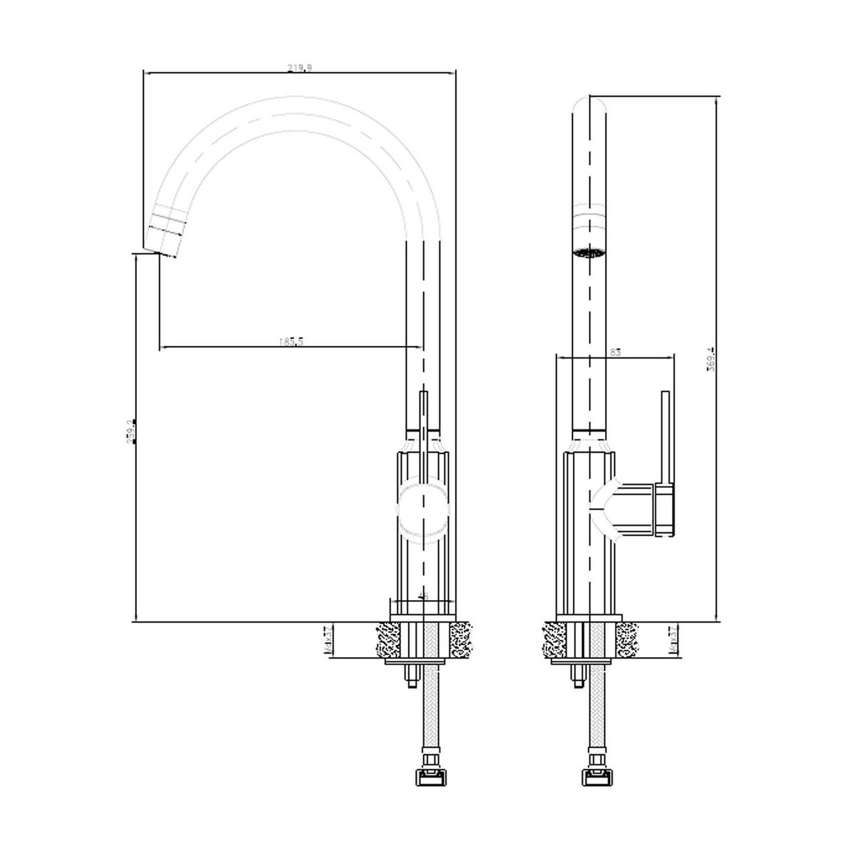 KLIPEN - Monomando lavaplatos Trend Cromado
