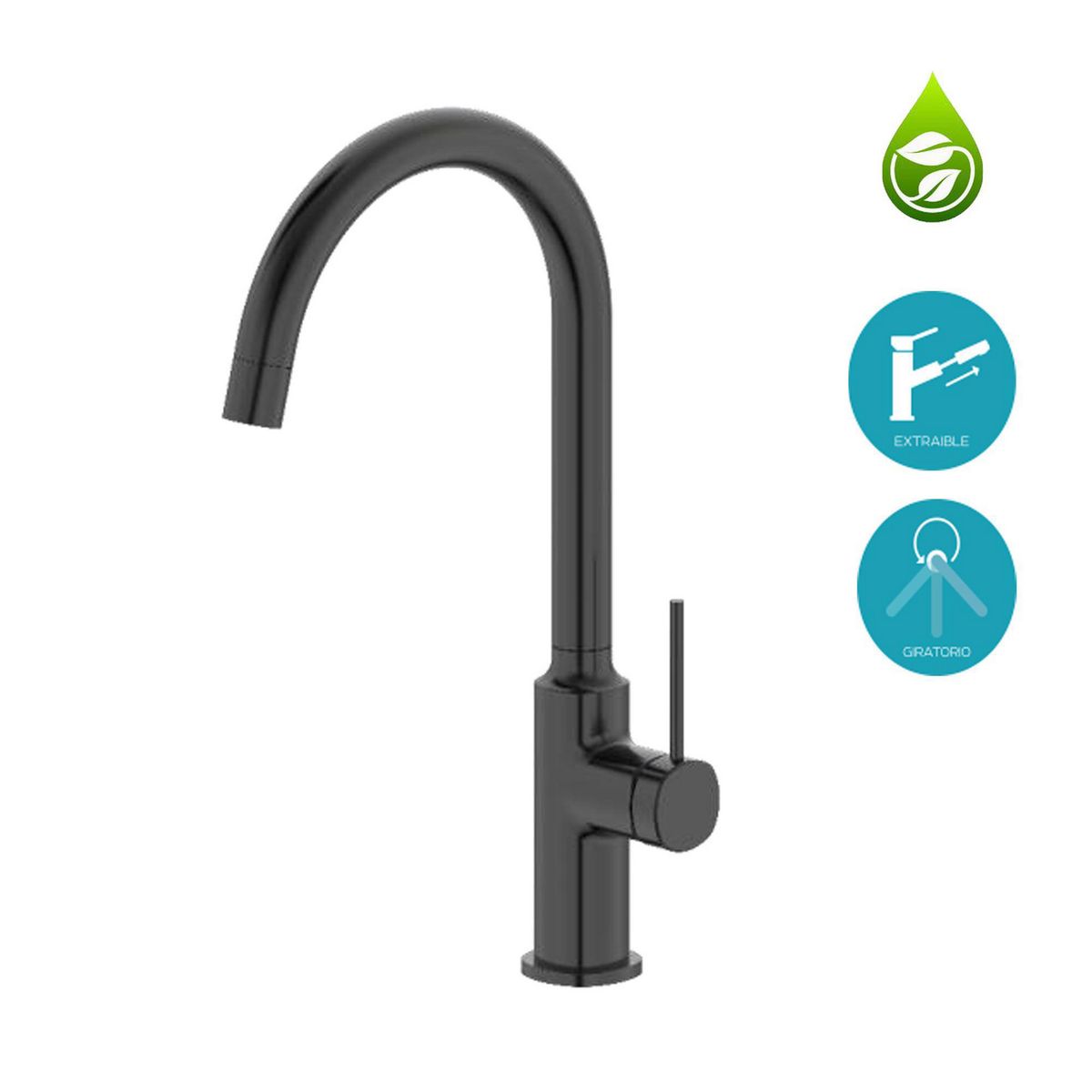 KLIPEN - Monomando lavaplatos Trend Negro