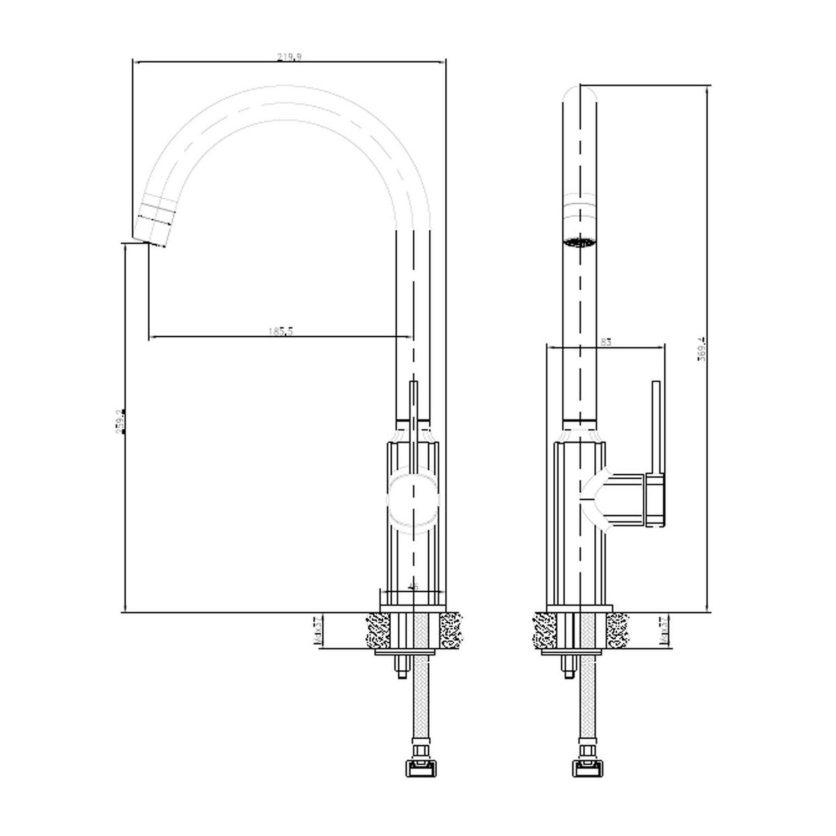 KLIPEN - Monomando lavaplatos Trend Negro