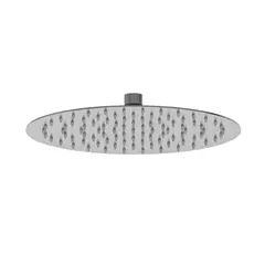 KLIPEN - Plato de ducha fija 30 cm diametro acero inoxidable acabado negro mate