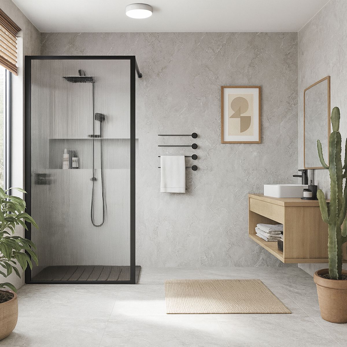 KLIPEN - Mampara de Ducha Fija 120x198 cm Vidrio Templado 8 mm