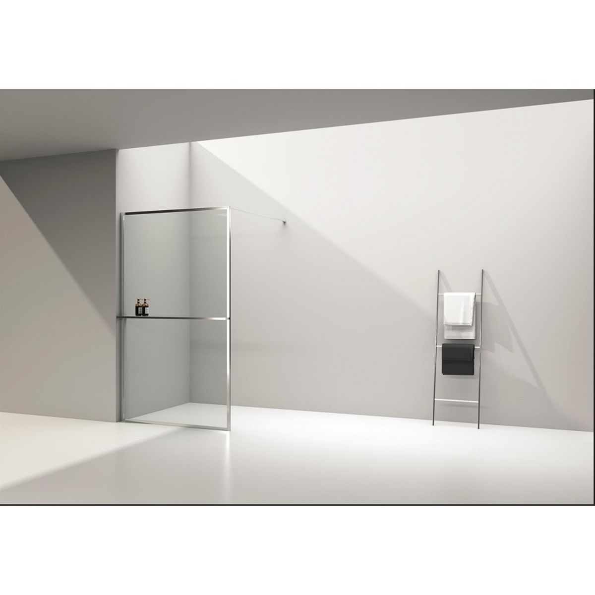 KLIPEN - Mampara de Ducha Fija 120x195 cm Vidrio Templado 6 mm