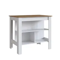 Mueble isla de cocina blanco miel Moveli