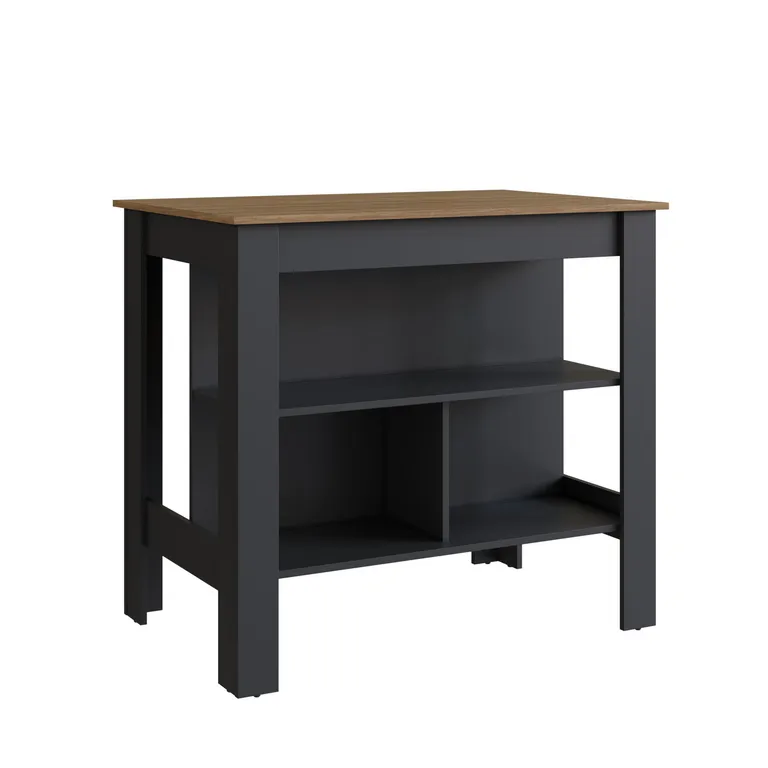 Mueble isla de cocina negro miel Moveli