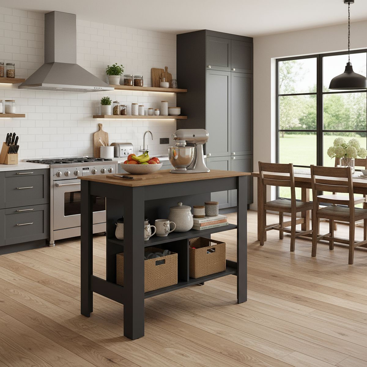 BE DESIGN - Mueble isla de cocina negro miel Moveli