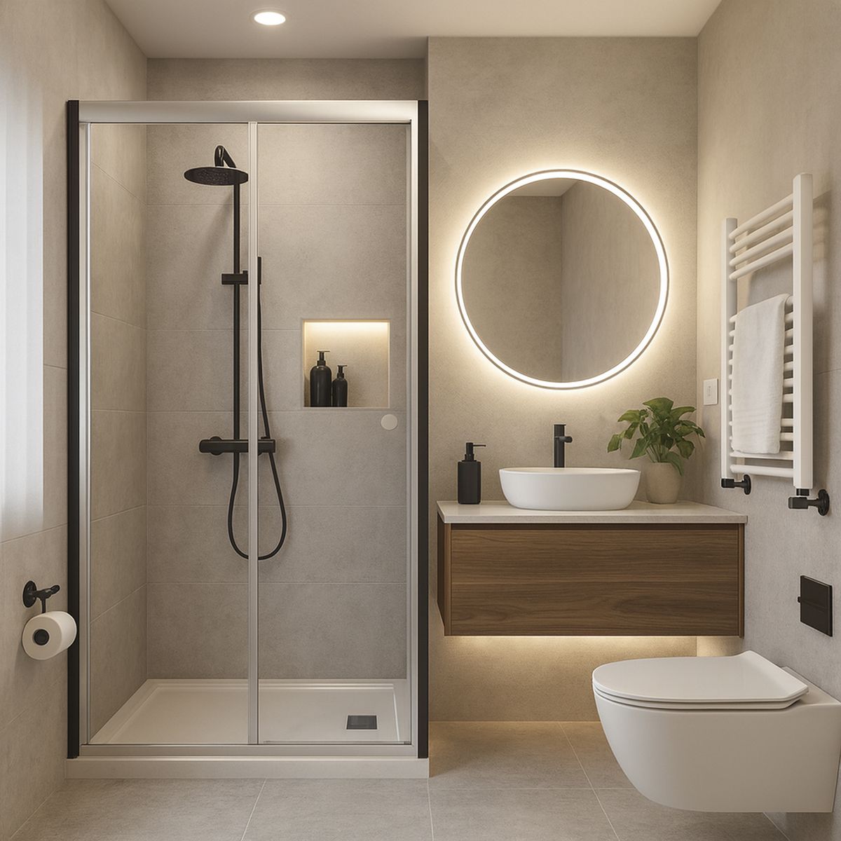 NORGLAS - Shower de Receptáculo Corredera 120x185 cm Vidrio Templado 8 mm