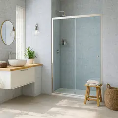 NORGLAS - Mampara de Receptáculo Corredera 140x185 cm Vidrio Templado 8 mm