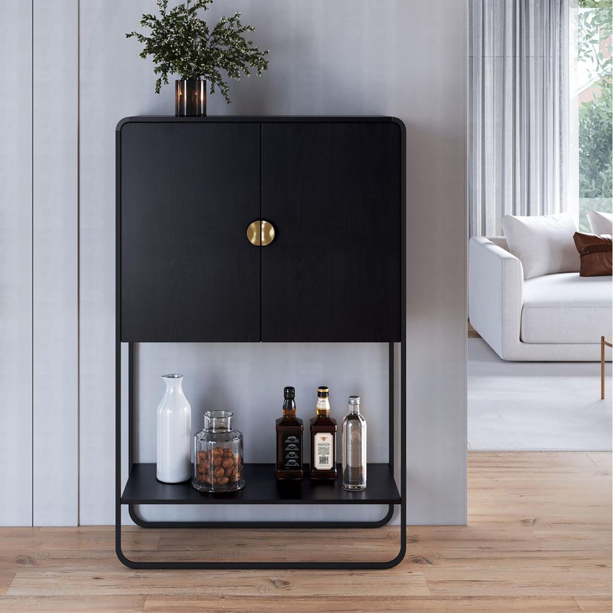 DECOCASA - Bar 28069 Negro 37.5x90x140 cm