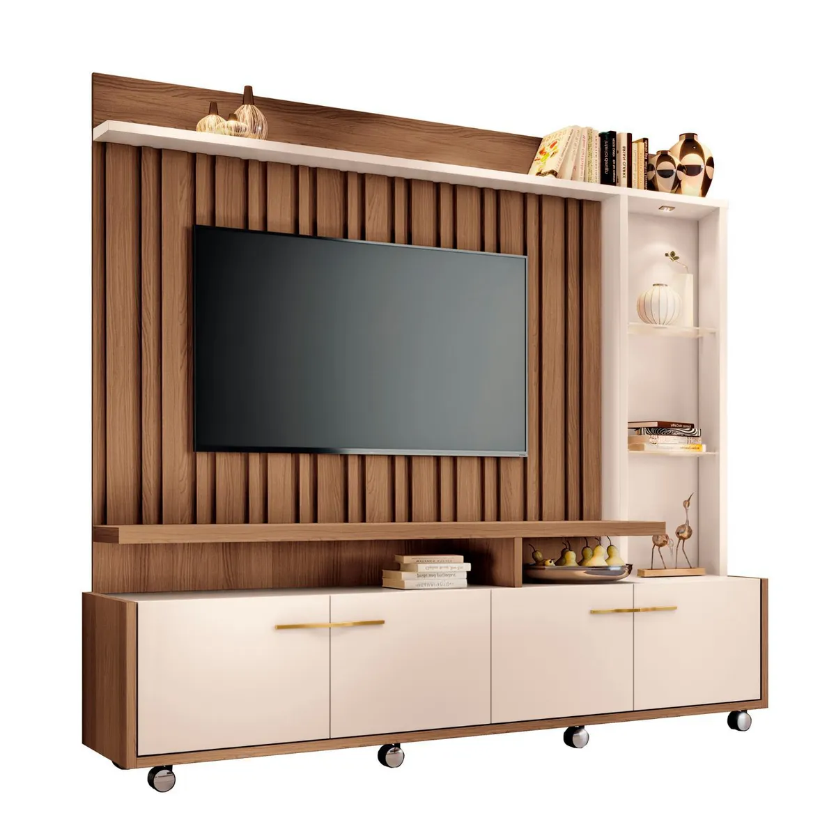 ONESSTA - Home 65 " Titan Castaño/OFF White 200x190x36.5 cm