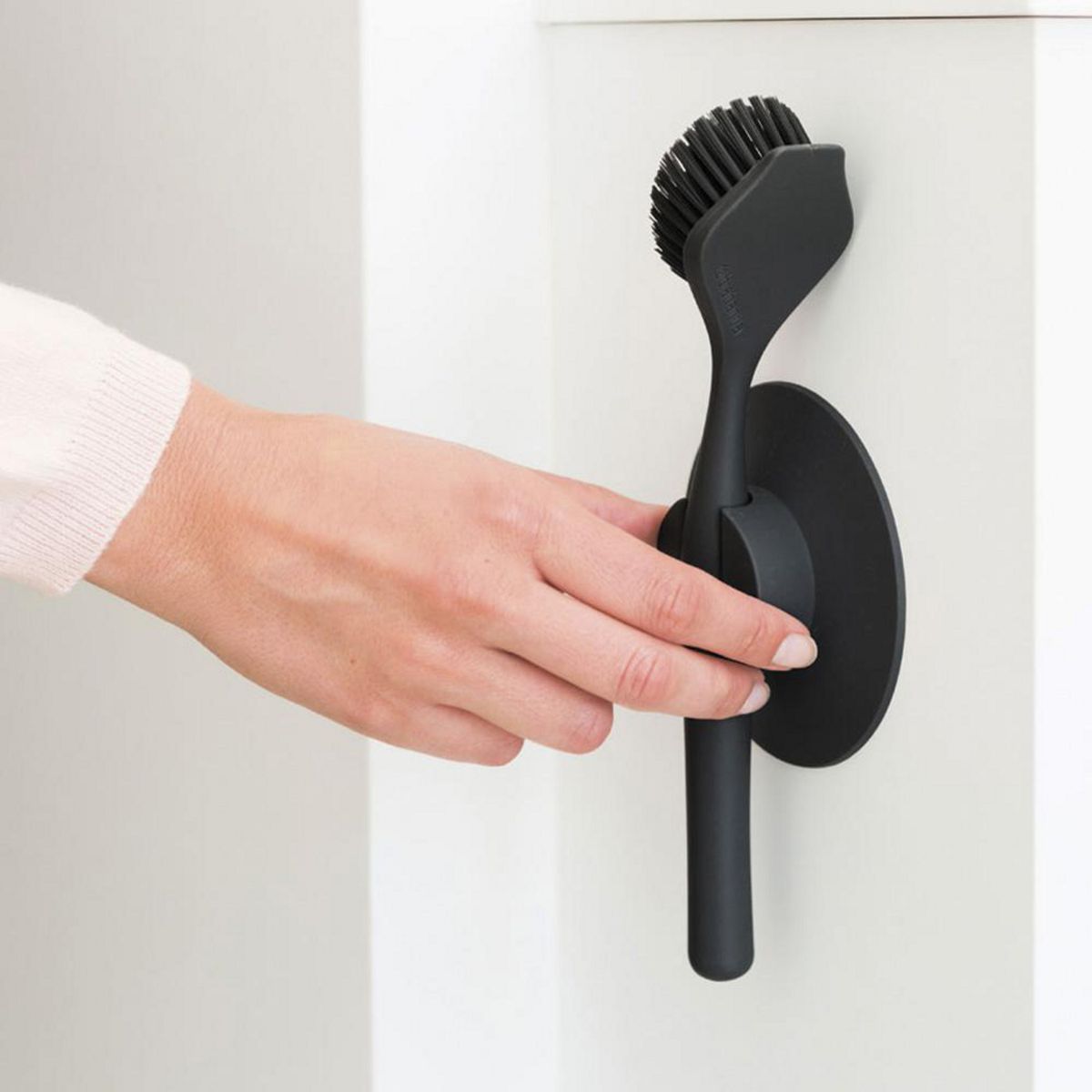 BRABANTIA - Cepillo para platos soporte con ventosa gris