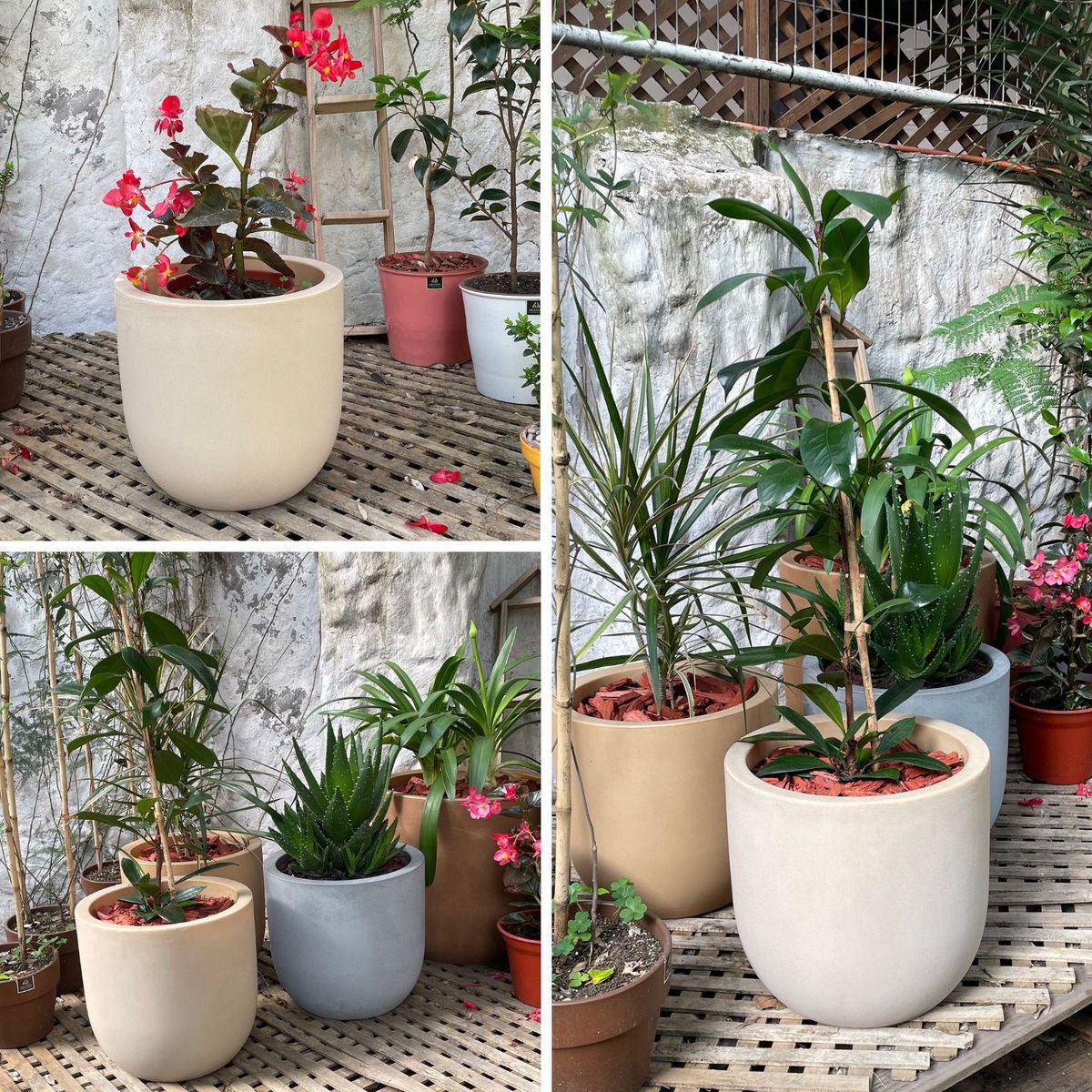 POTTERY - Macetero Rotomoldeo de Polipropileno 35x33 cm Crema