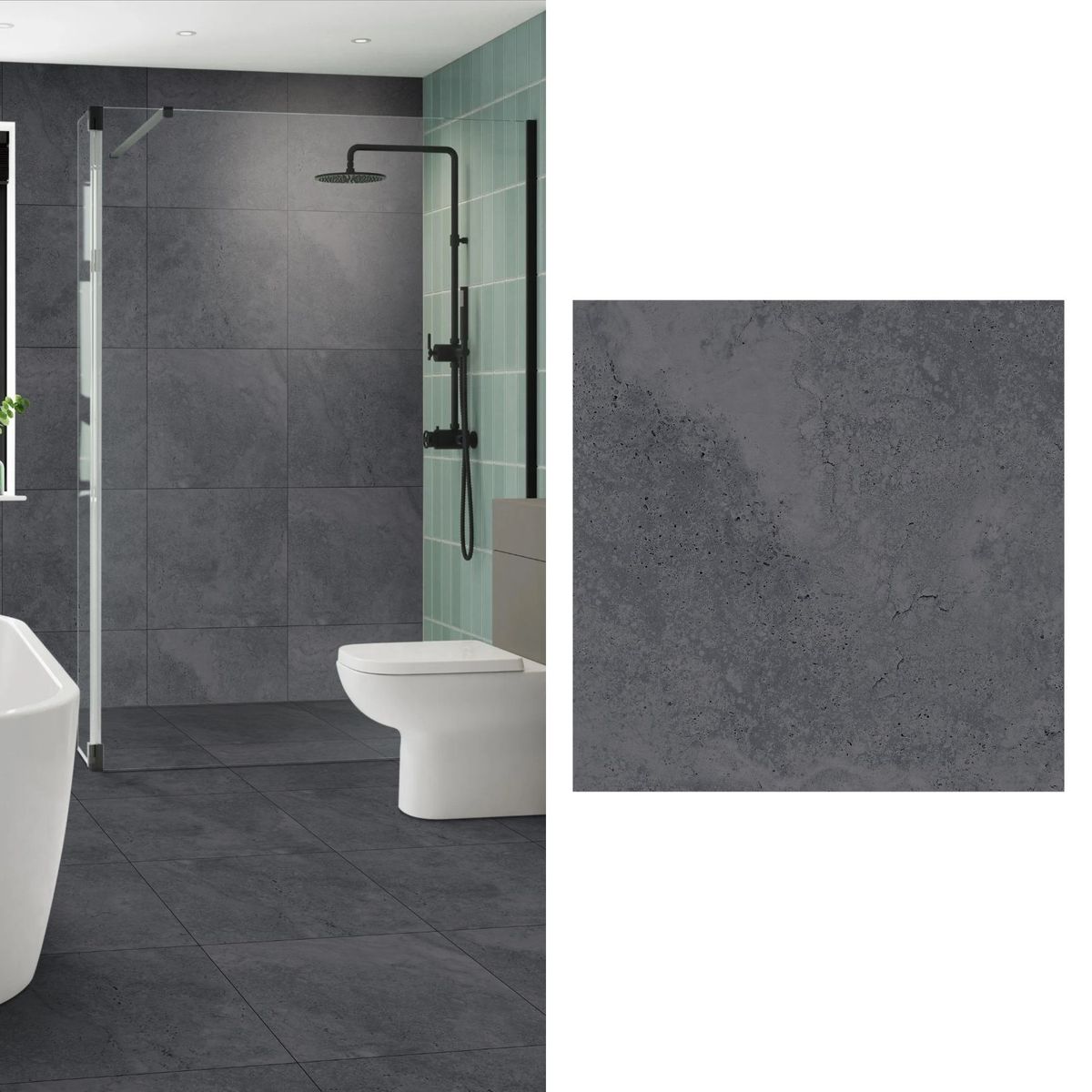 GENERICO - Porcelanato 60x60 cm Apriko Anthracite Gris Oscuro 1.44 m2