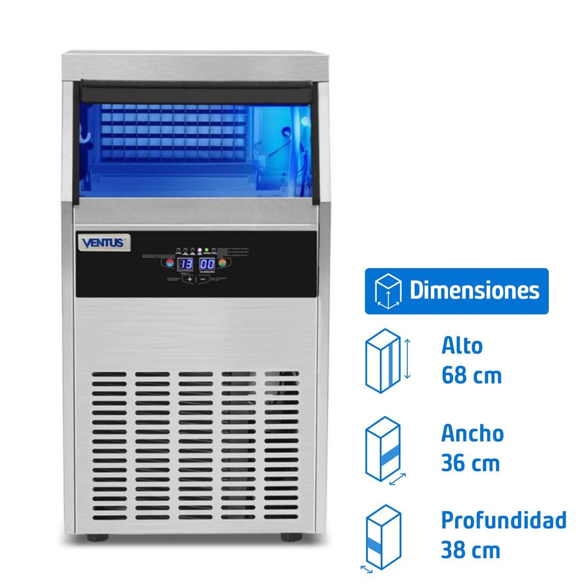Máquina Industrial Frío Directo 0 Litros Inox VMH-36, marca VENTUS - Foto Principal