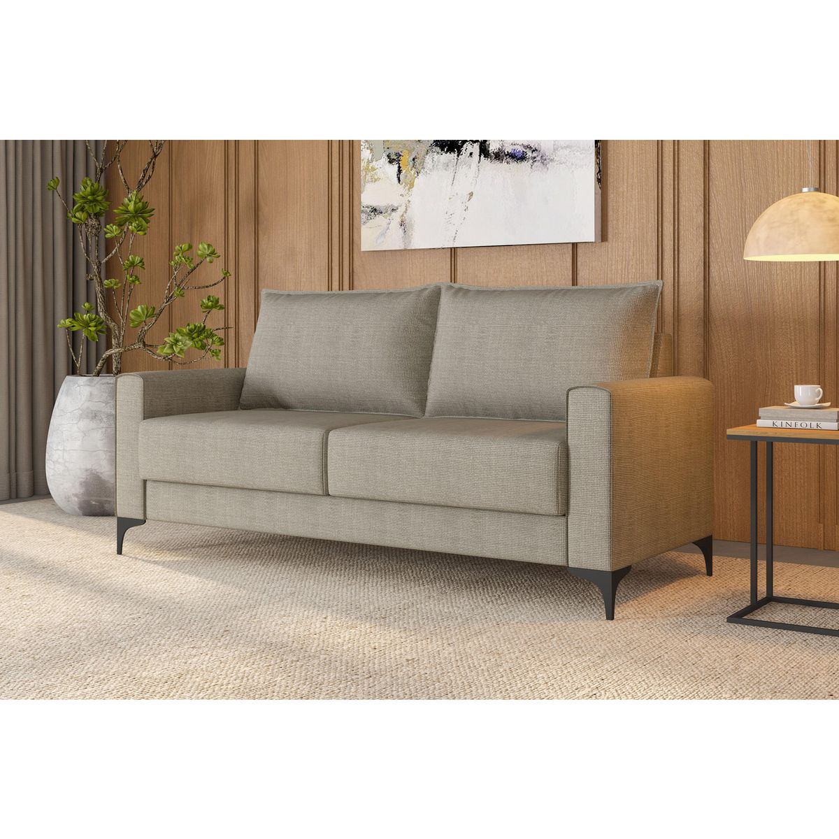 HOME MOBILI - Sofá 2 cuerpos Parma 180x101x48 cm Beige