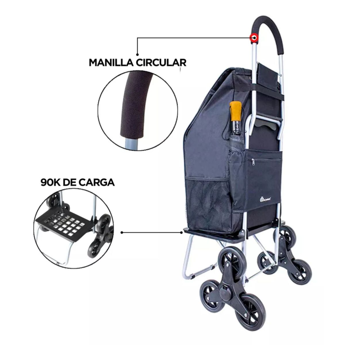 DBEST PRODUCTS - Carro De Compras Scalador Td 40 L Feria Negro