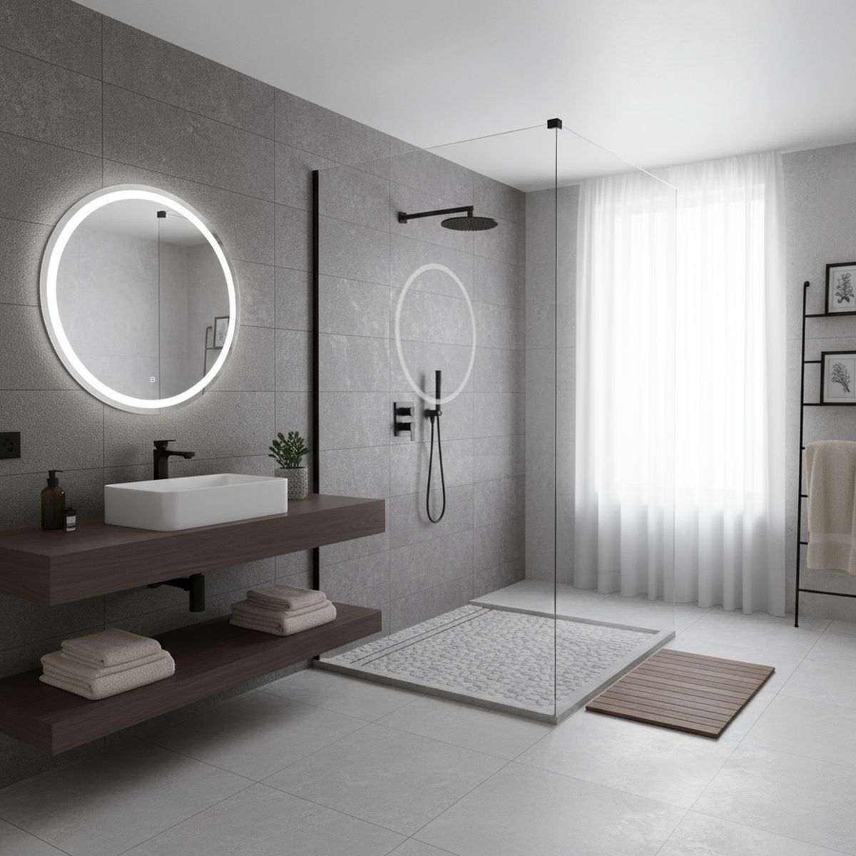 KLIPEN - Brazo para ducha fija conexión a muro acabado negro mate