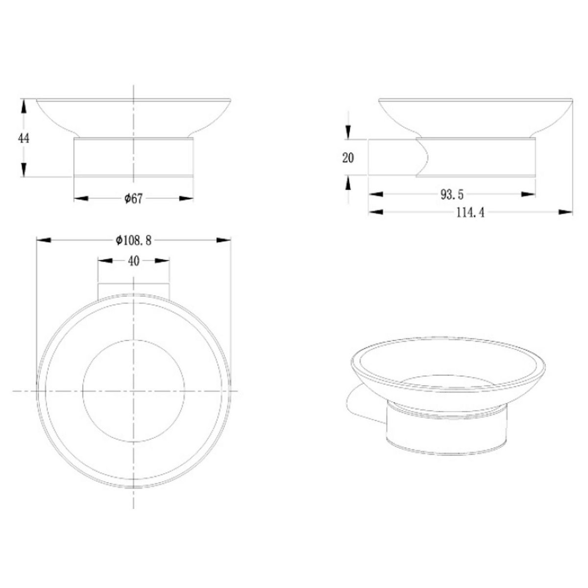 KLIPEN - Jabonera de baño gun grey
