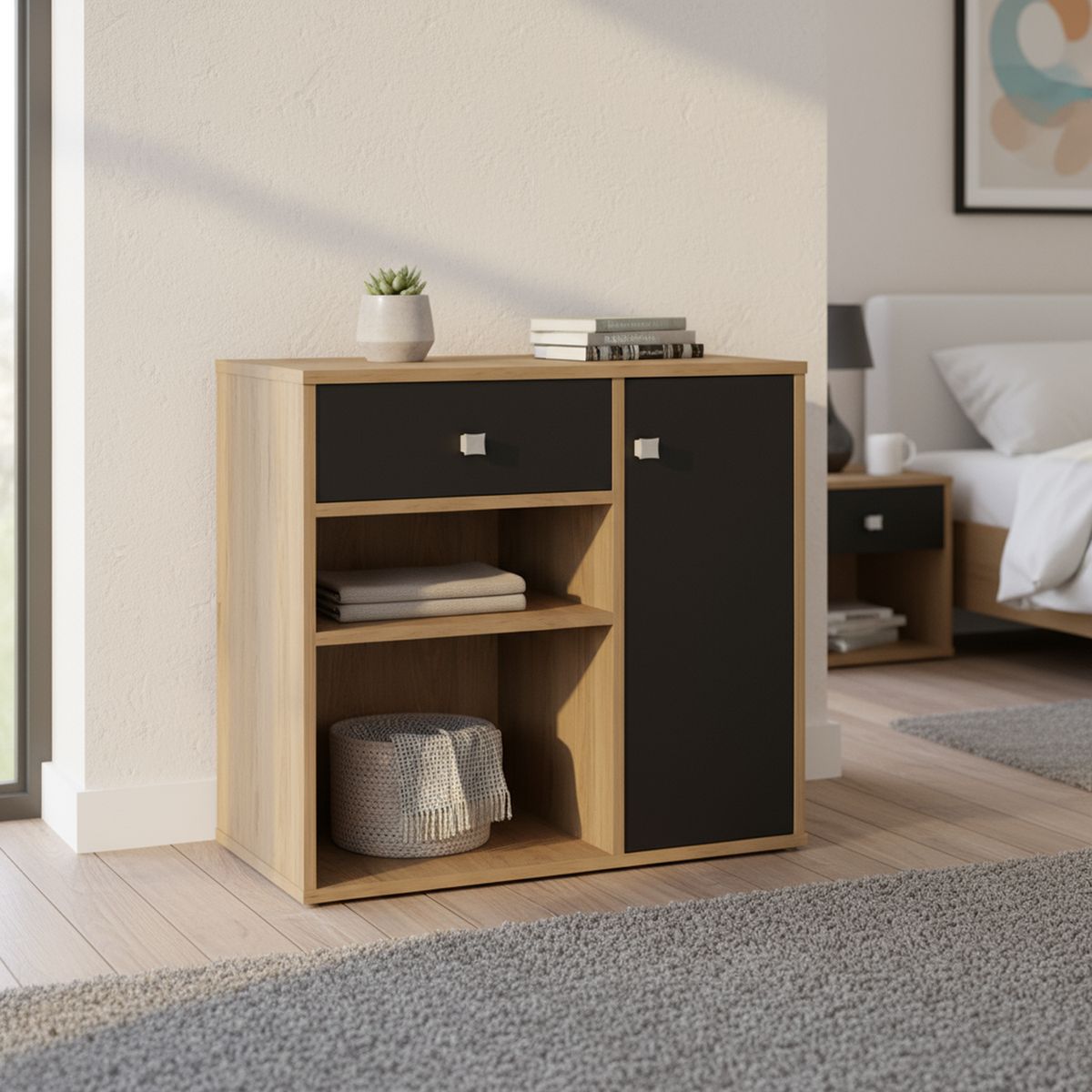 BE DESIGN - Cajonera 1 Cajón(es) B39.071 65x60x34 cm Miel negro