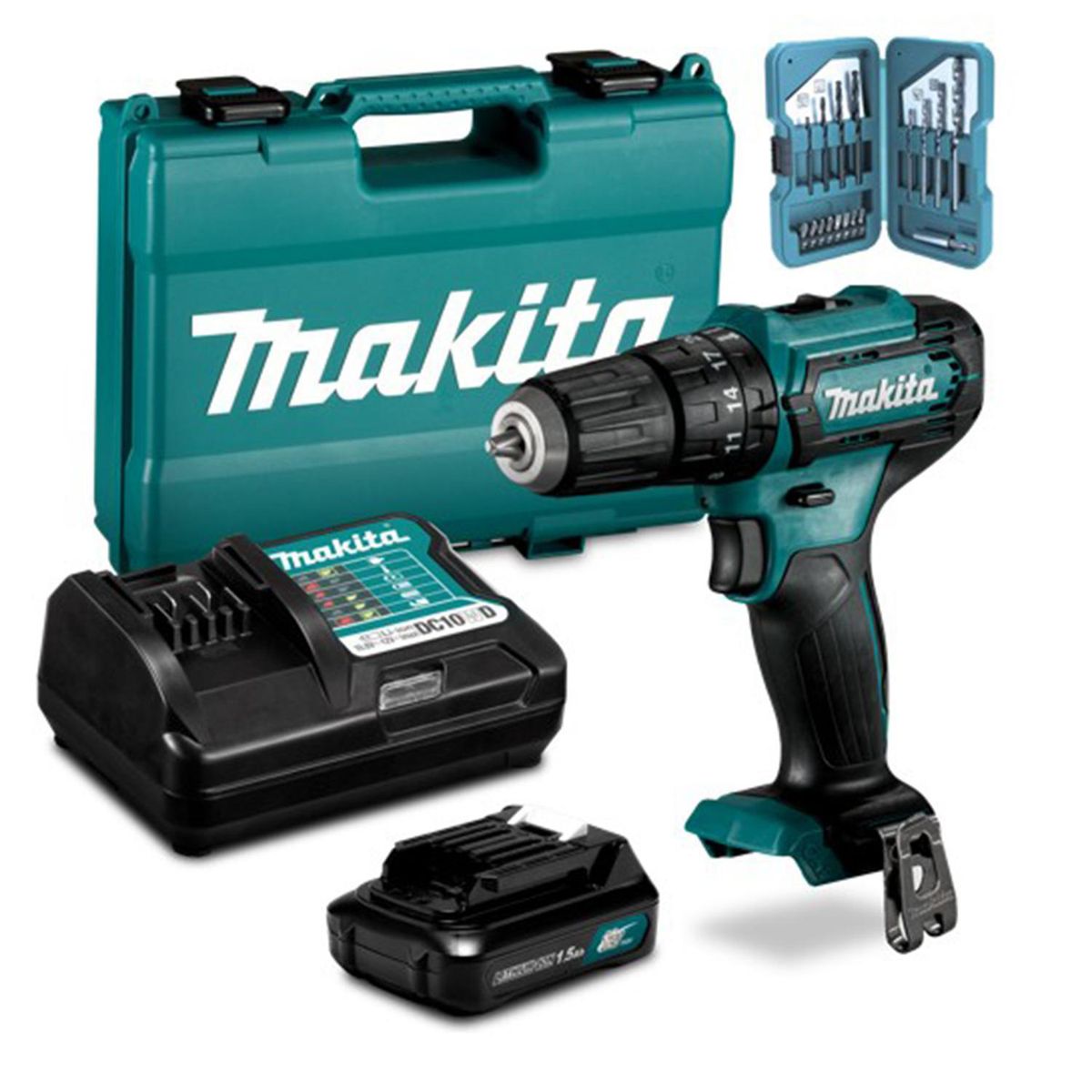 MAKITA - Kit taladro percutor 10 mm 12 V 12 V