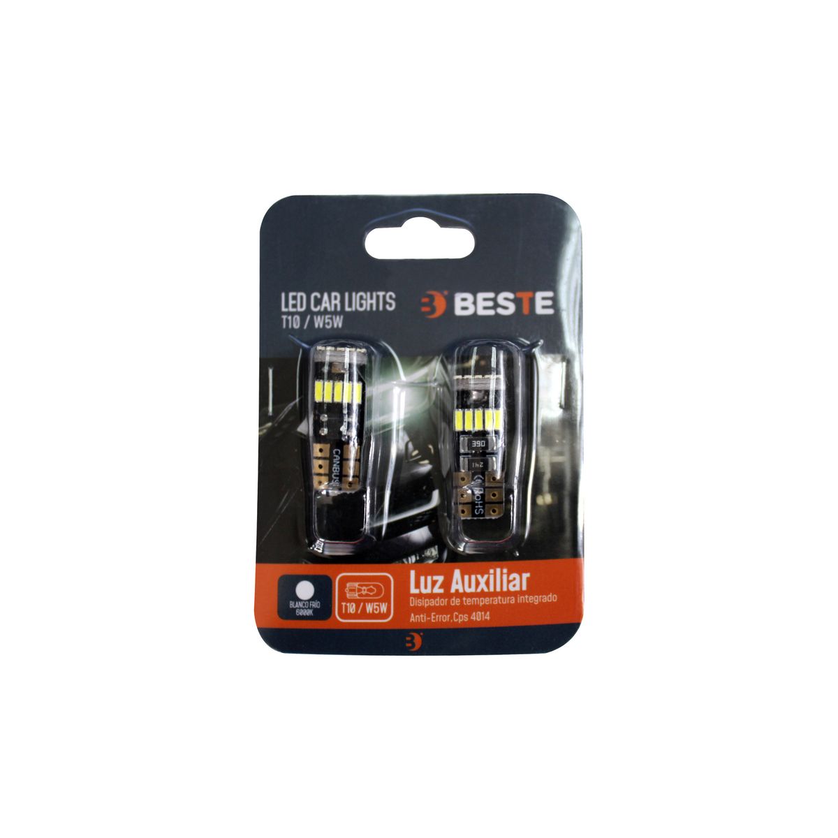 BESTE - Kit de 2 Ampolletas Led T10 Beste para Automóvil Luz Blanca