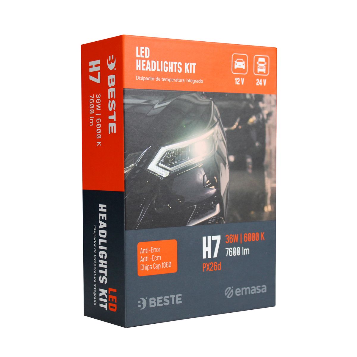 BESTE - Kit de 2 Ampolletas Led H7 Beste para Automóvil