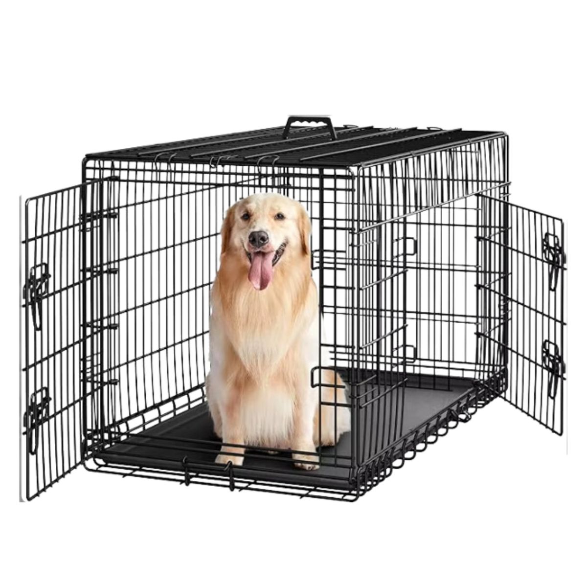 LERNEN - Canil Desarmable para Perro con 2 Puertas - Jaula Max 80 Kg