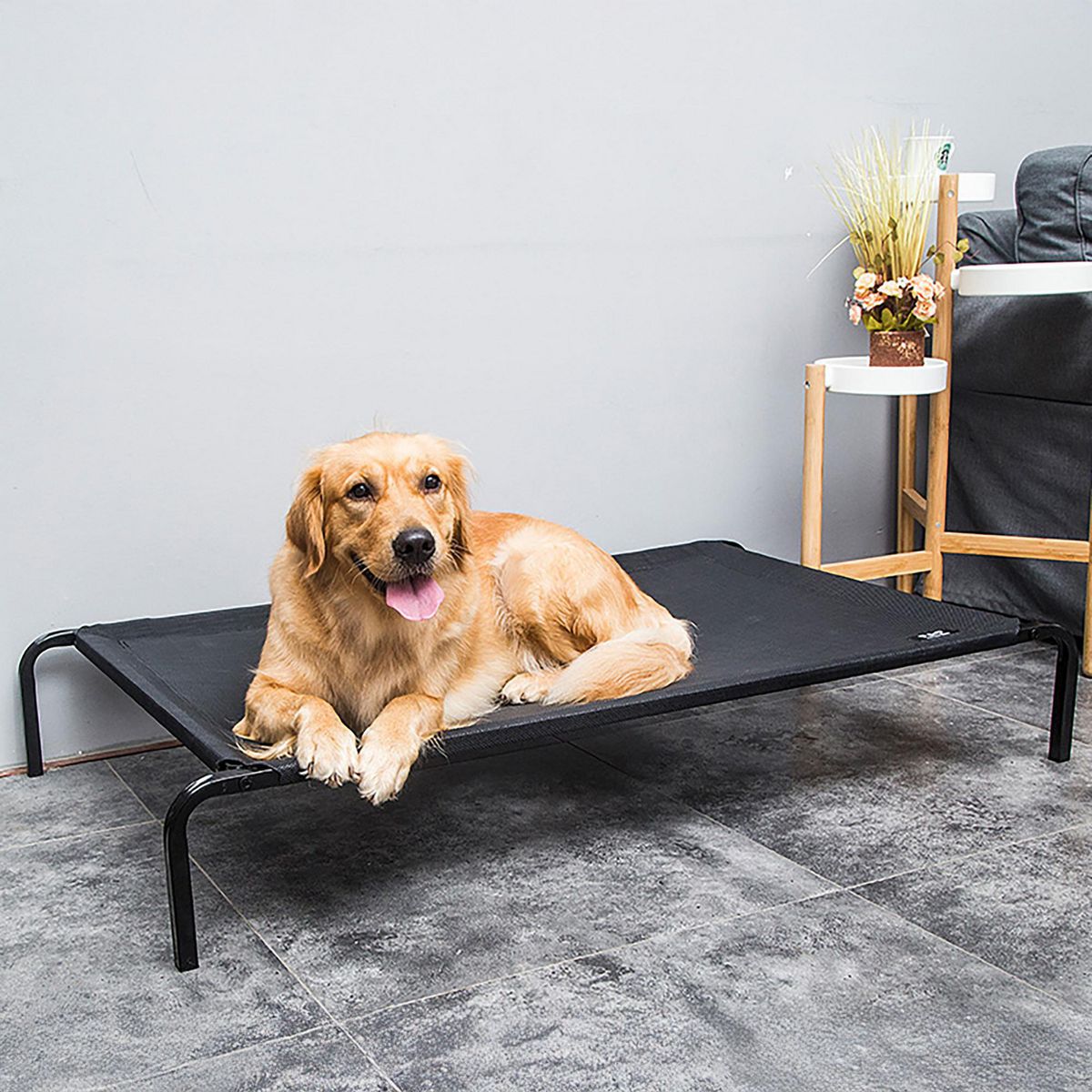 LERNEN - Cama Refrescante en Altura para Perro 30x24x113 cm Negro