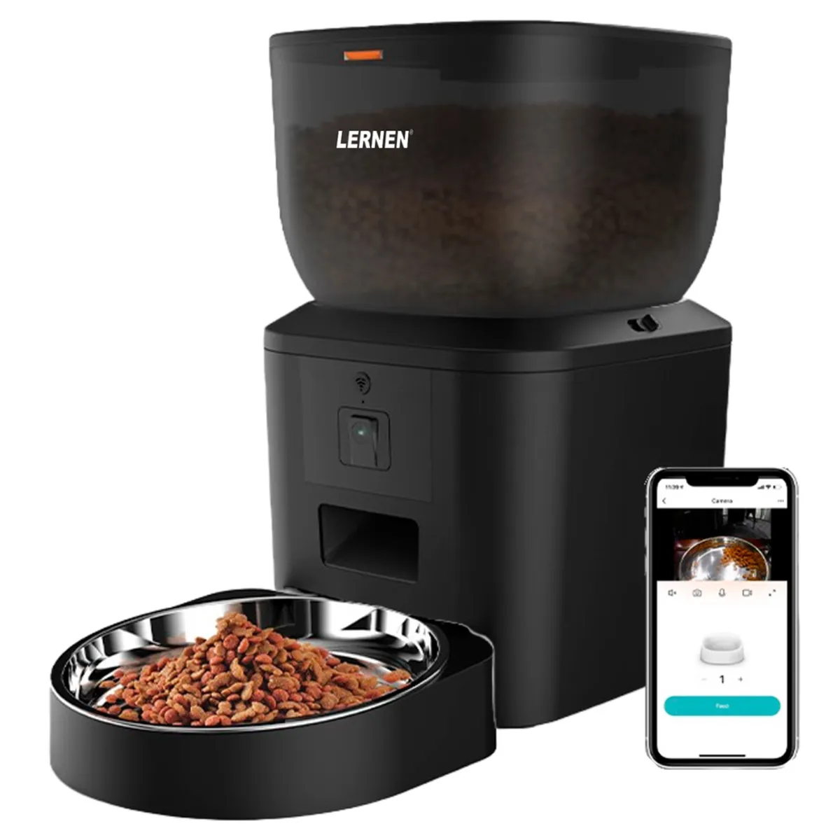 LERNEN - Comedero automático Wifi con camara blanco