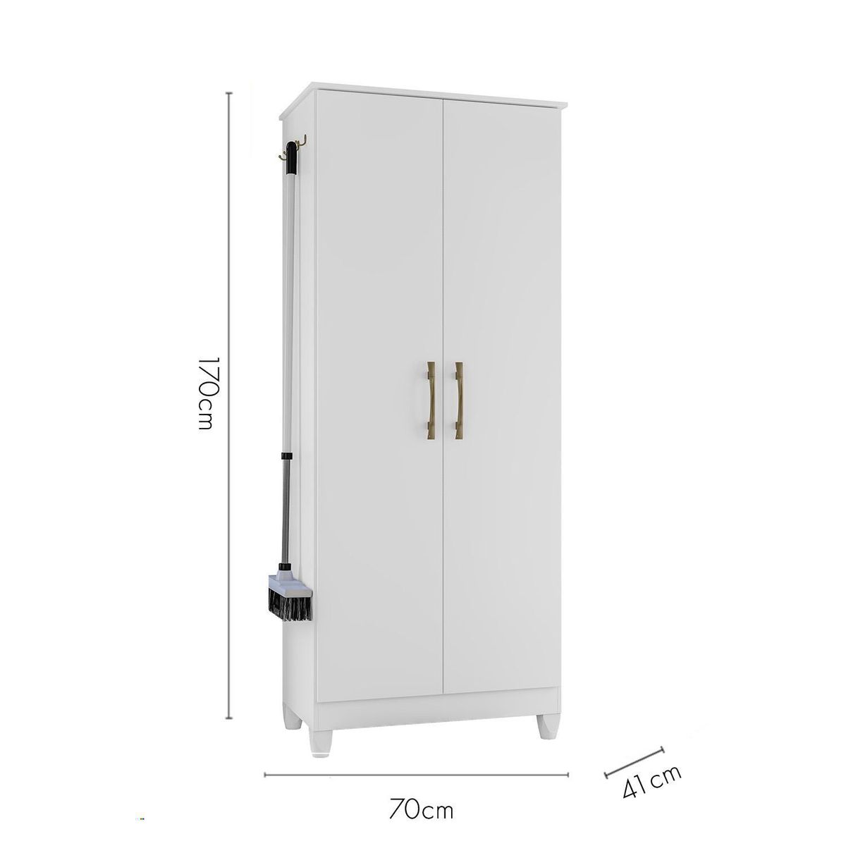 DI PORETTI - Closet 2 Puerta(s) 4 Repisa(s) 70x170x41 cm Blanco