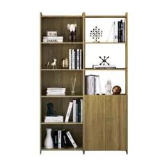 ONESSTA - Combo 2 libreros MDP 8 Nivel(es) 114x183x30 cm Café