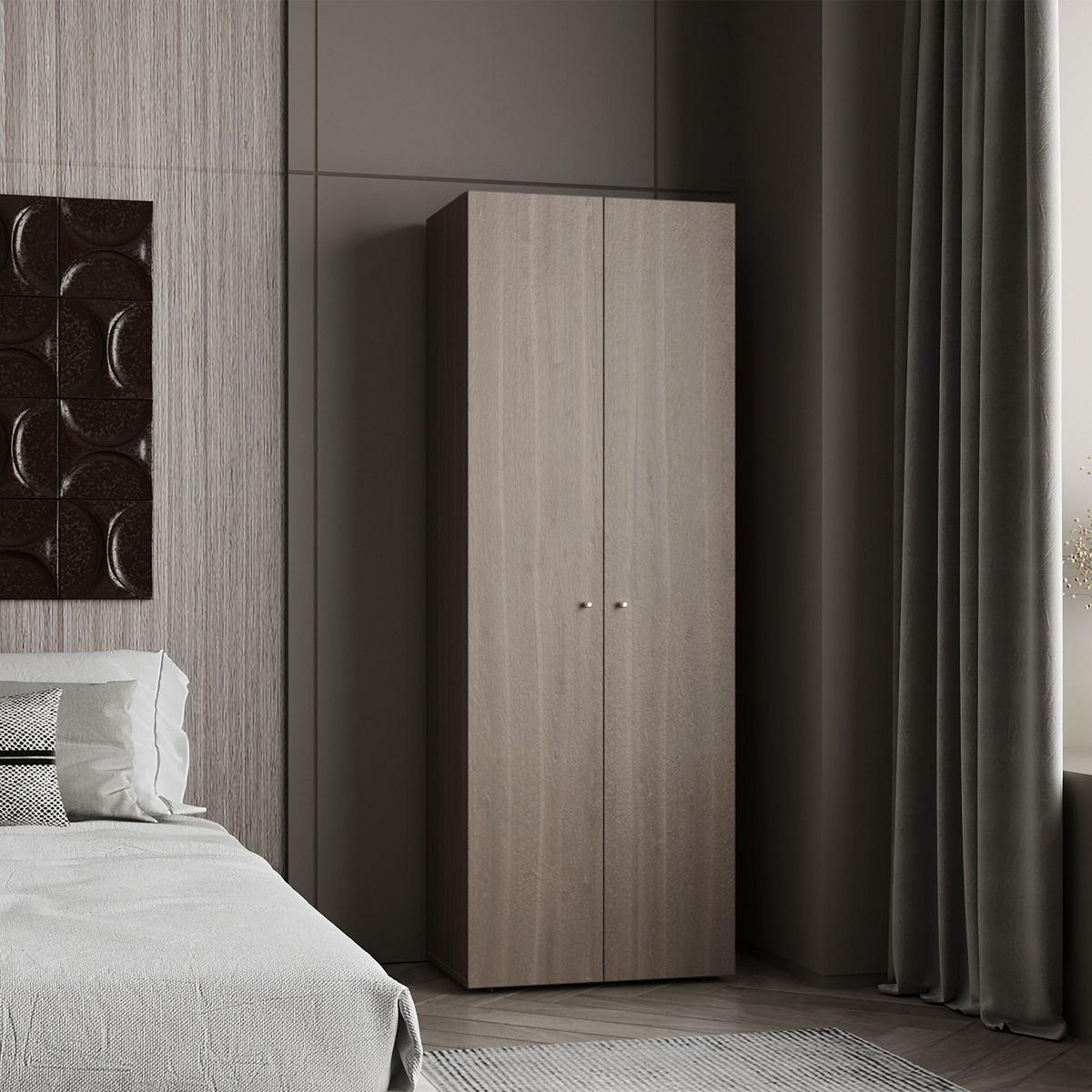 TUHOME - Closet 2 Puerta(s) 3 Repisa(s) 60x170x40.2 cm Bardolino