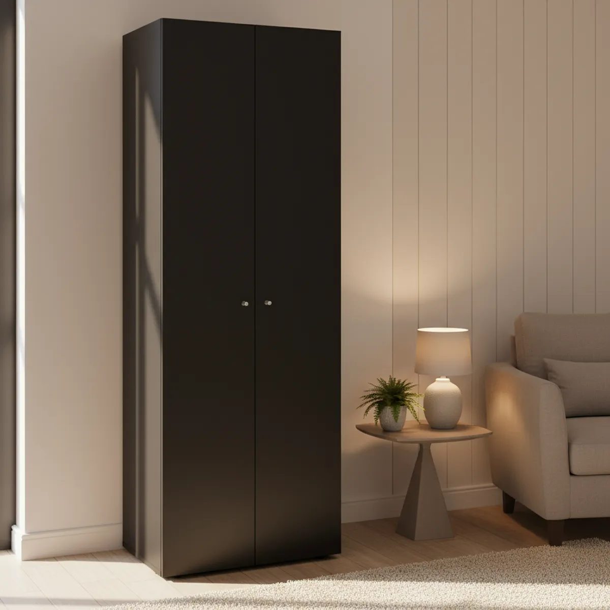 TUHOME - Closet 2 Puerta(s) 3 Repisa(s) 60x170x40.2 cm Wengue