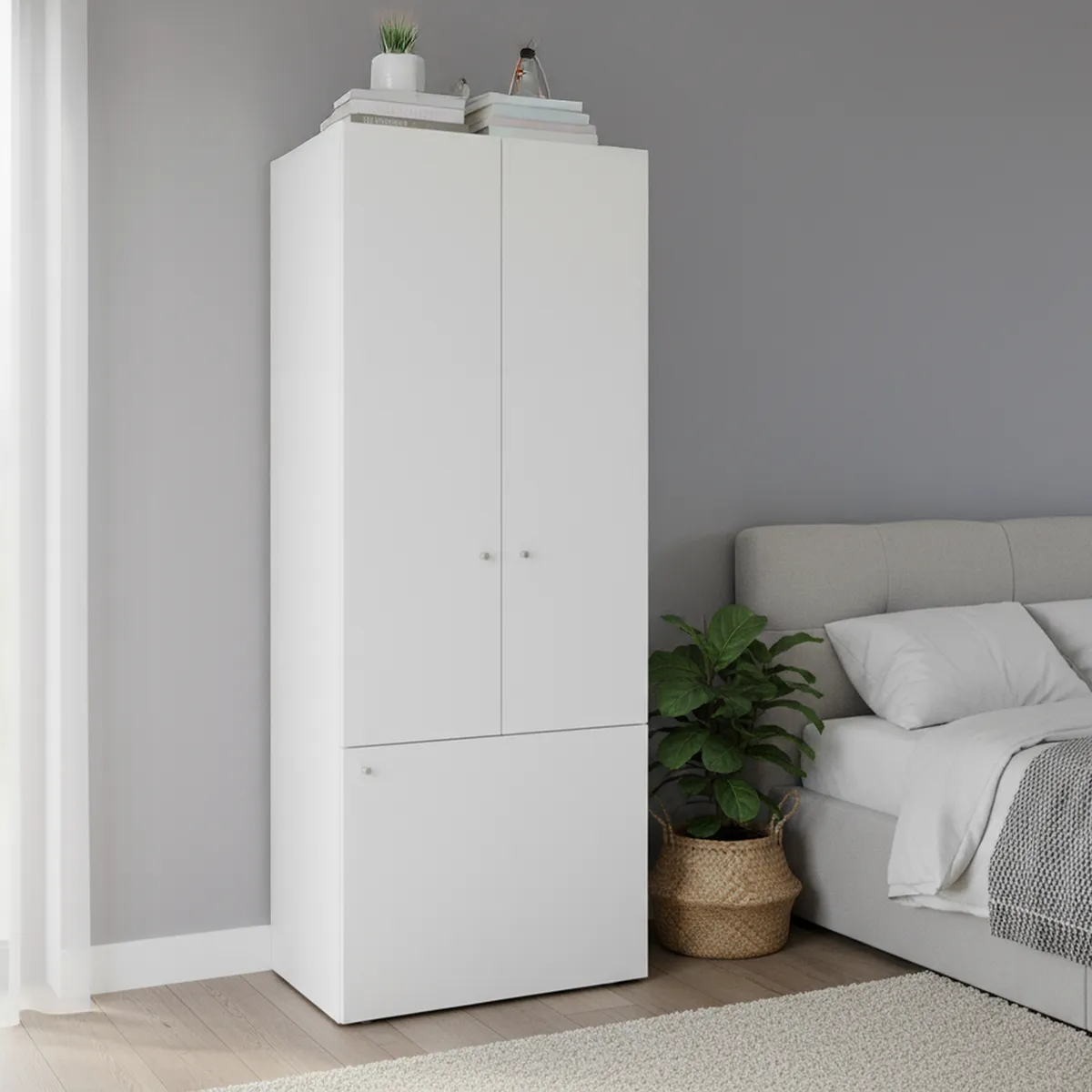 TUHOME - Closet 3 Puerta(s) 3 Repisa(s) 60x170x40.2 cm Blanco