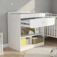 TUHOME - Cambiador 1 Cajón Rosario 93,3x97,7x58 cm Blanco