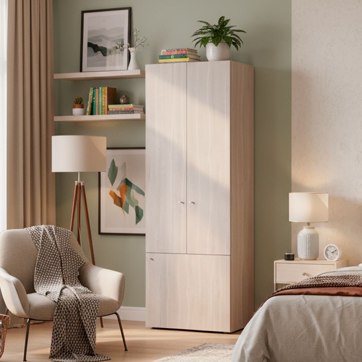 TUHOME - Closet 3 Puerta(s) 3 Repisa(s) 60x170x40.2 cm Bardolino