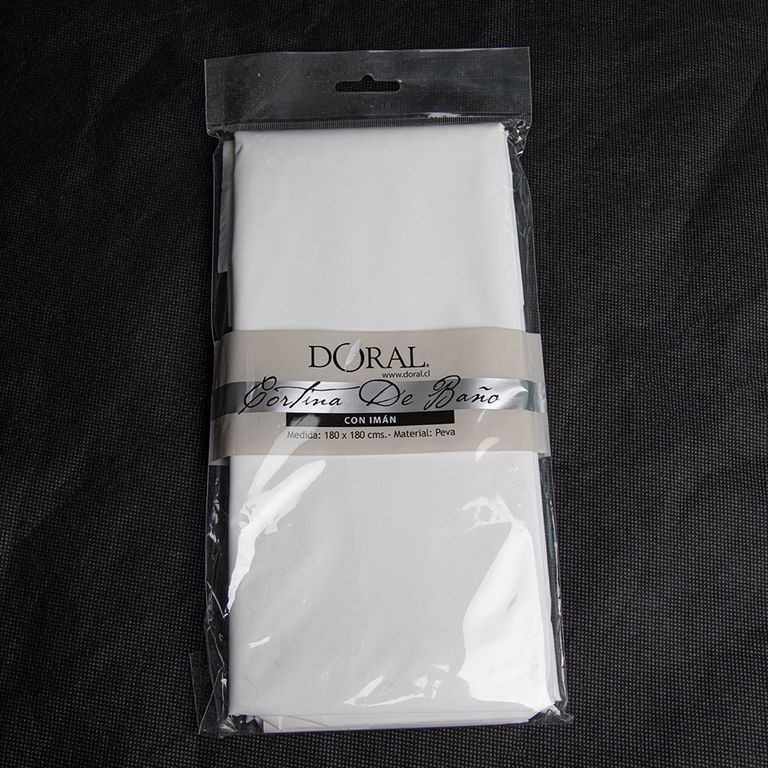 Forro Cortina Baño Blanco 180x180cm con Iman