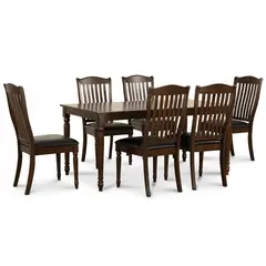 CIC - Juego de Comedor Dallas 6 Sillas Mesa Rectangular 74 cm x 90 cm x 160 cm Chocolate