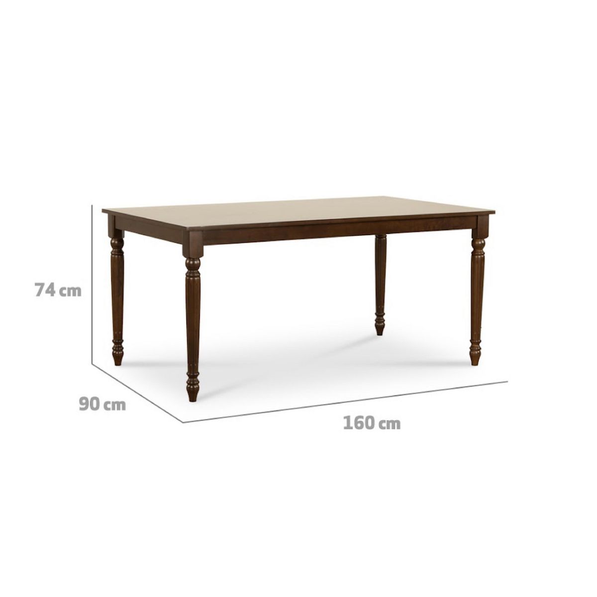 CIC - Juego de Comedor Dallas 6 Sillas Mesa Rectangular 74 cm x 90 cm x 160 cm Chocolate