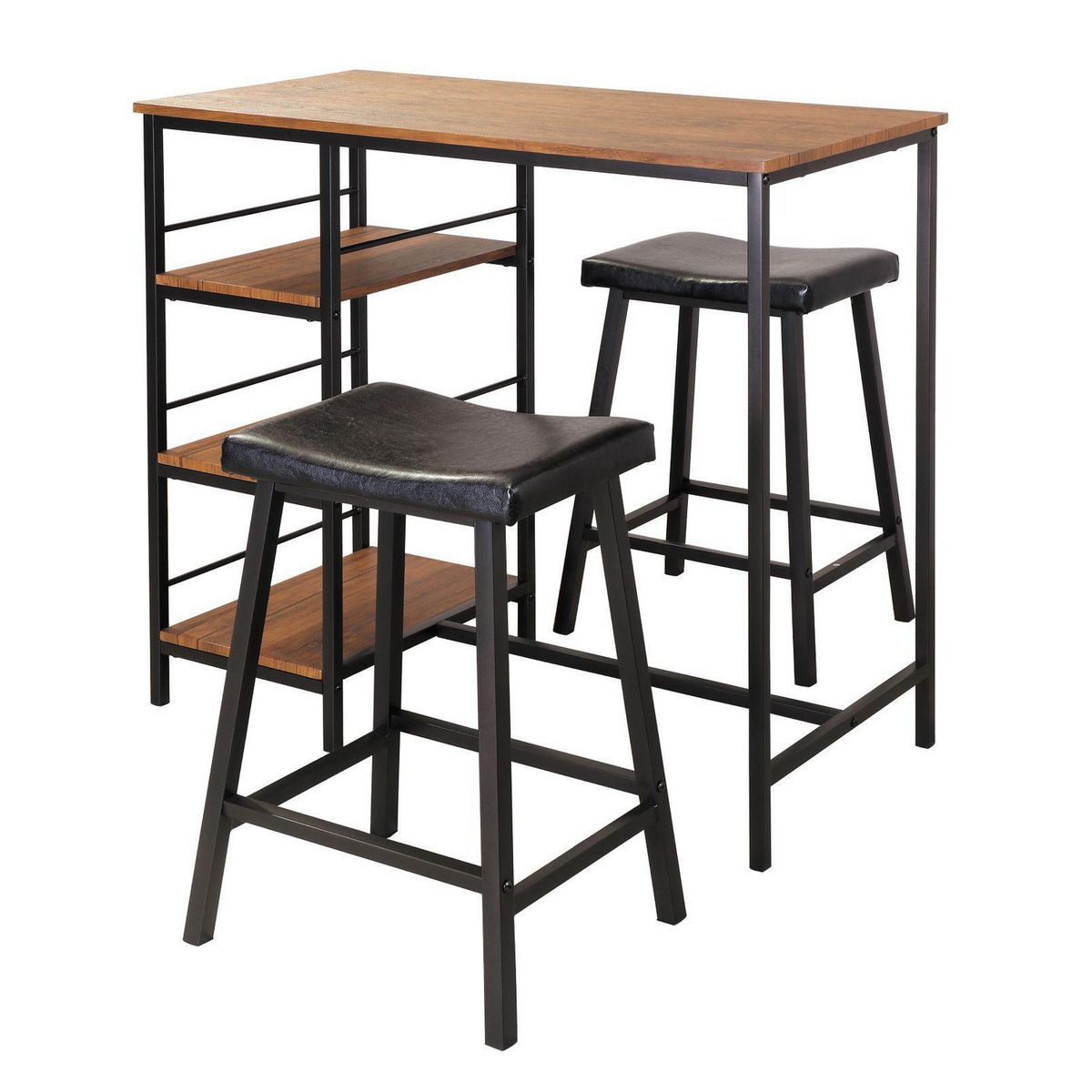 IDETEX - Juego de Comedor Vesant 2 Sillas Mesa Rectangular 102 x 50 x 91 cm Café