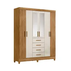 AMUV - Closet Palermo 6 Puerta(s) 4 Cajón(es) 4 Repisa(s) 165x204x47 cm Café/Off white