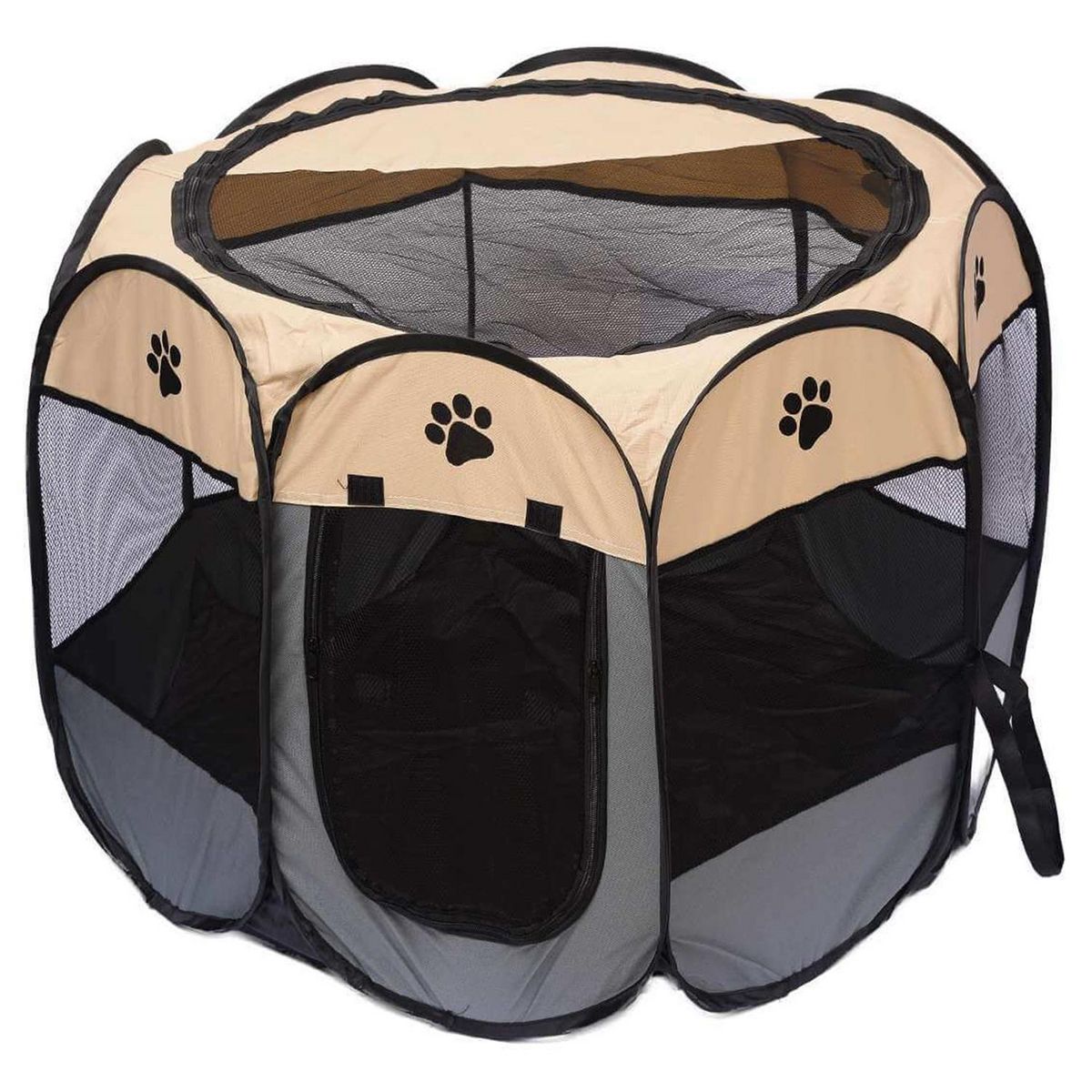 IMPORTADORA USA - Corral para Perro 80x60x60 cm Gris/Beige