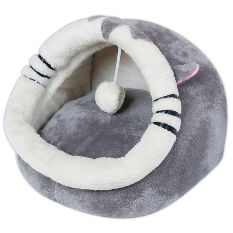 Cama Nido Iglú para Gato 28x30x31 cm Gris