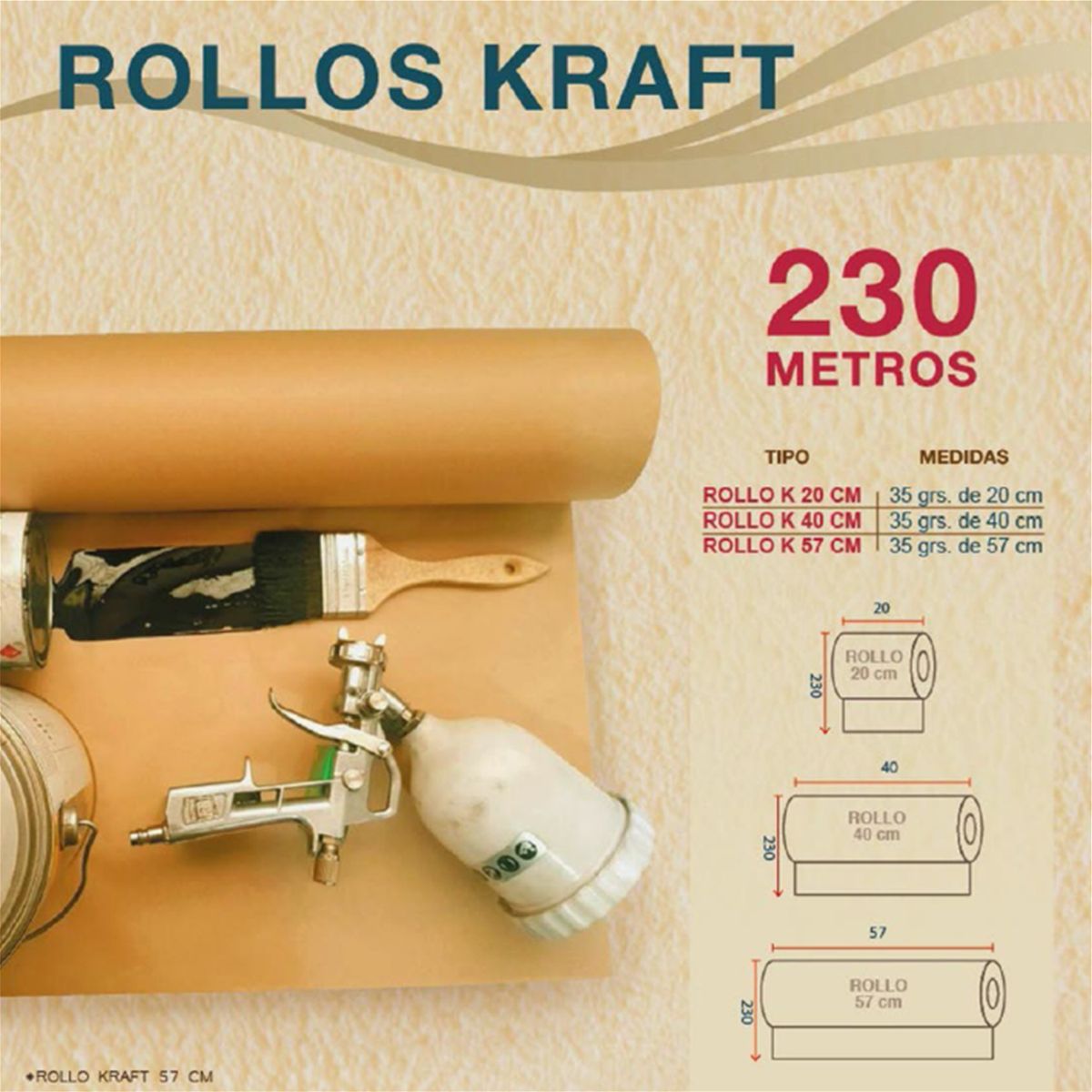 TRISS - Rollo Papel Kraft 35G 40X230 Mt