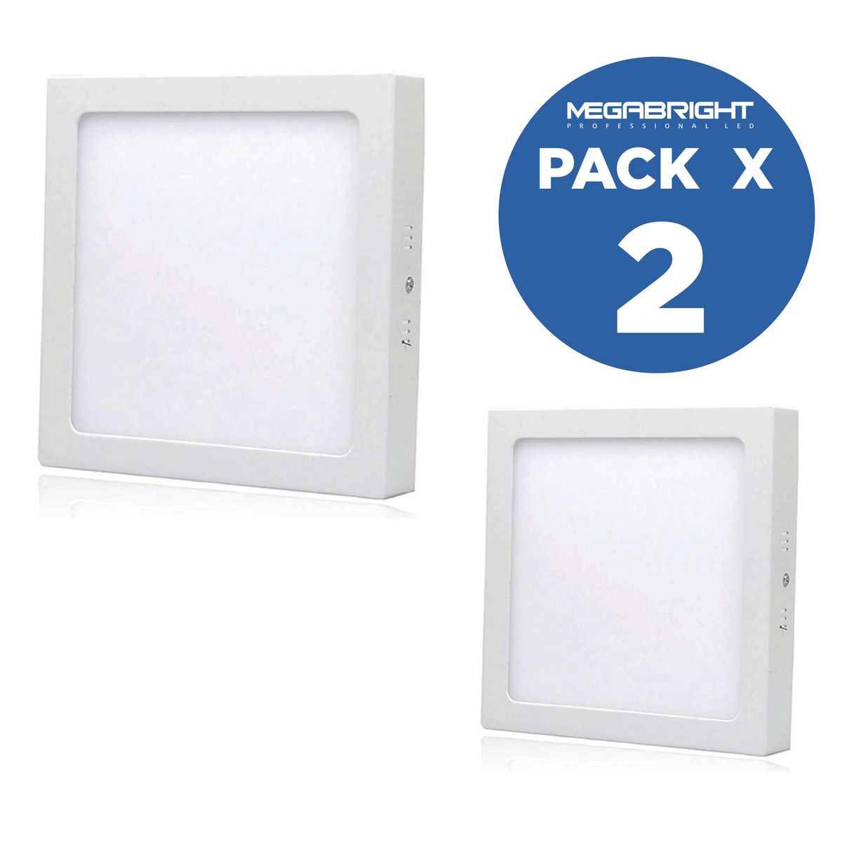 MEGABRIGHT - Pack 2 Panel Led Policarbonato Blanco