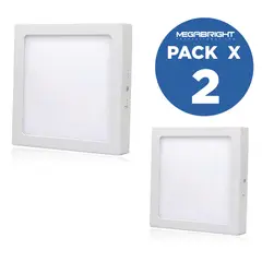 MEGABRIGHT - Pack 2 Panel Led Policarbonato Blanco 25 W 44 cm