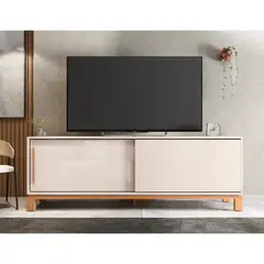 DECOCASA - Rack 75 " Mondrian Off White Castaño 179x61.9x37.9 cm